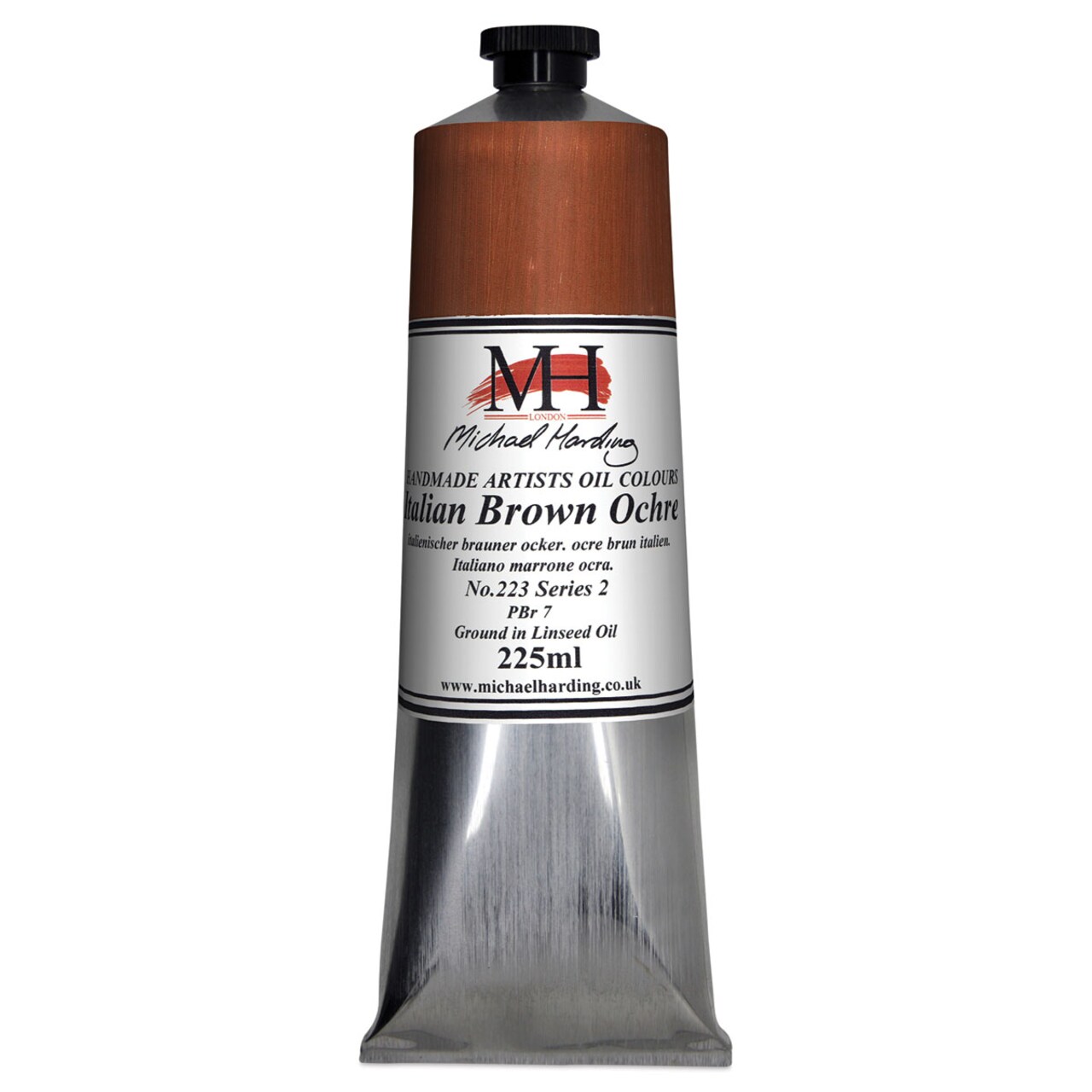 Michael Harding Artist Oil Paint - Italian Brown Ochre, 225 ml tube